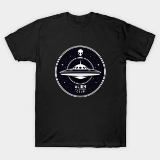 Alien Adventures Club - Sci-Fi Flying Saucer Design T-Shirt